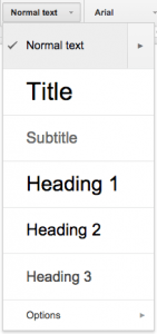Google Docs Heading Styles