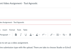 Creating a Video Assignment or Discussion Post