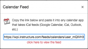 Copy iCal calendar feed