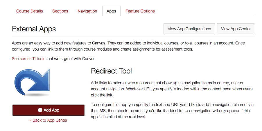 Add Redirect Tool screen shot