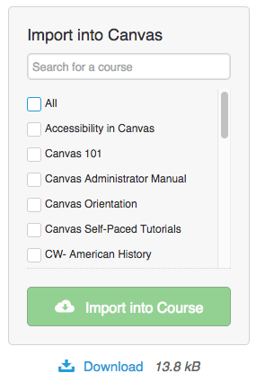 Import resource to your course