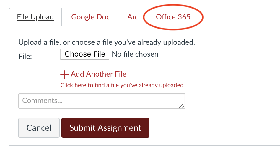 office 365 submit to assignment