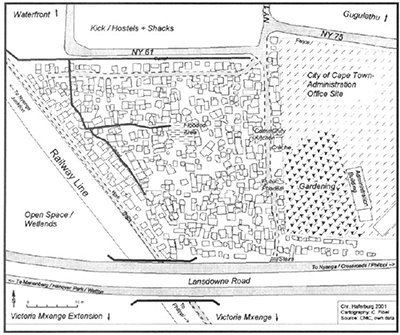 Figure 1: Drawn map of Phola Park (Haferburg, 2002)