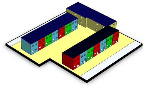 Figure 5: CAD model of proposed new housing