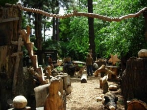Wood carving area at Montebello