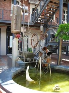 Water machine for guest amusement at the Old Biscuit Mill