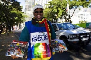A Big Issue Vendor On His Pitch