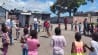 Playing a fun game with some of the children in Vygieskraal.