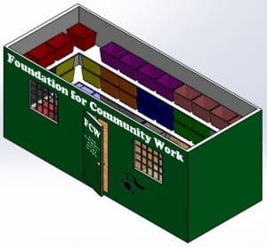 Front View of the CAD Model of the Shipping Container