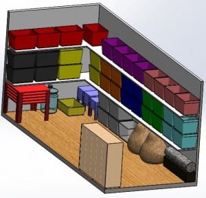 Inside View of the CAD Model of the Shipping Container