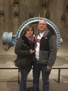 Monika at the 9/11 Memorial in Manhattan with her husband.