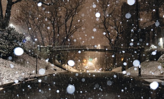The Earle Bridge in snow