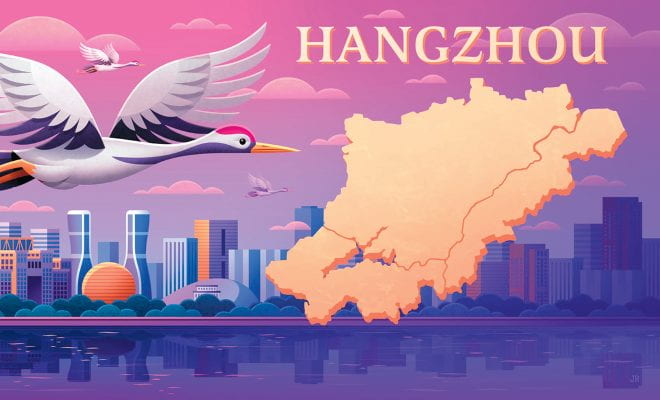 An illustration representing the Hangzhou Project Center