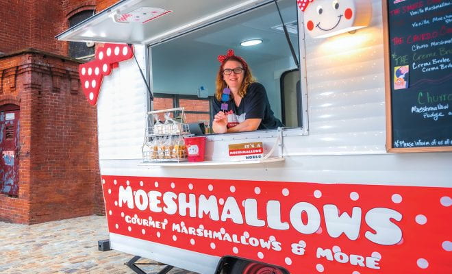 Mo Young in her Moeshmallows food truck
