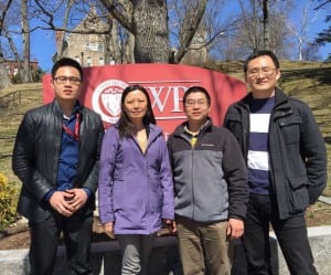 Prof. Xiang Wang (the second from the right), visited faculty from Wuhan University of Technology, P.R. China during April 2015 - April 2016