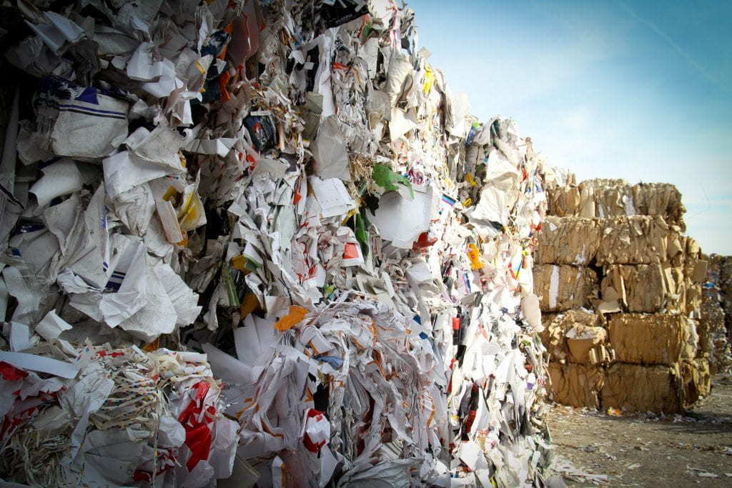 paper garbage piles